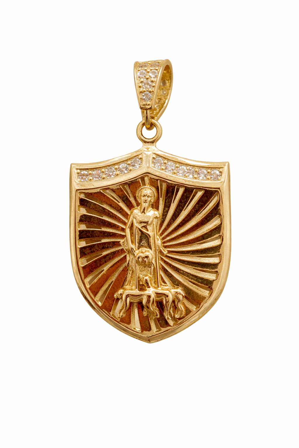 10K SAN LAZARO SHIELD SHAPE PENDANT – JY Jewelry Wholesale