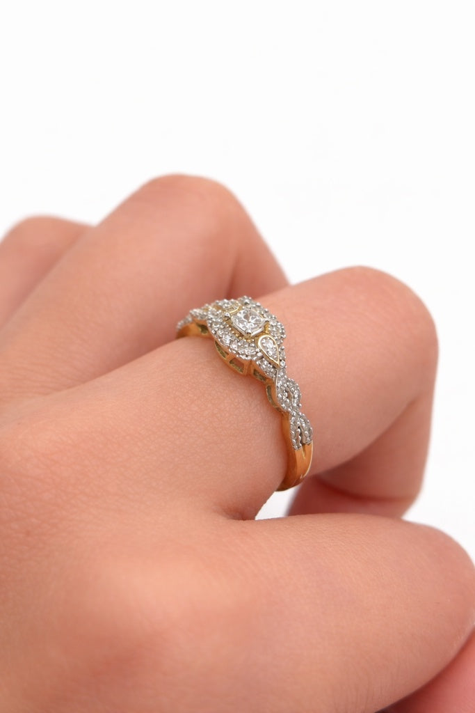 10K DELICATE SQUARE DIAMOND PROMISSE RING – 7/ 0.33CT – JY Jewelry Wholesale