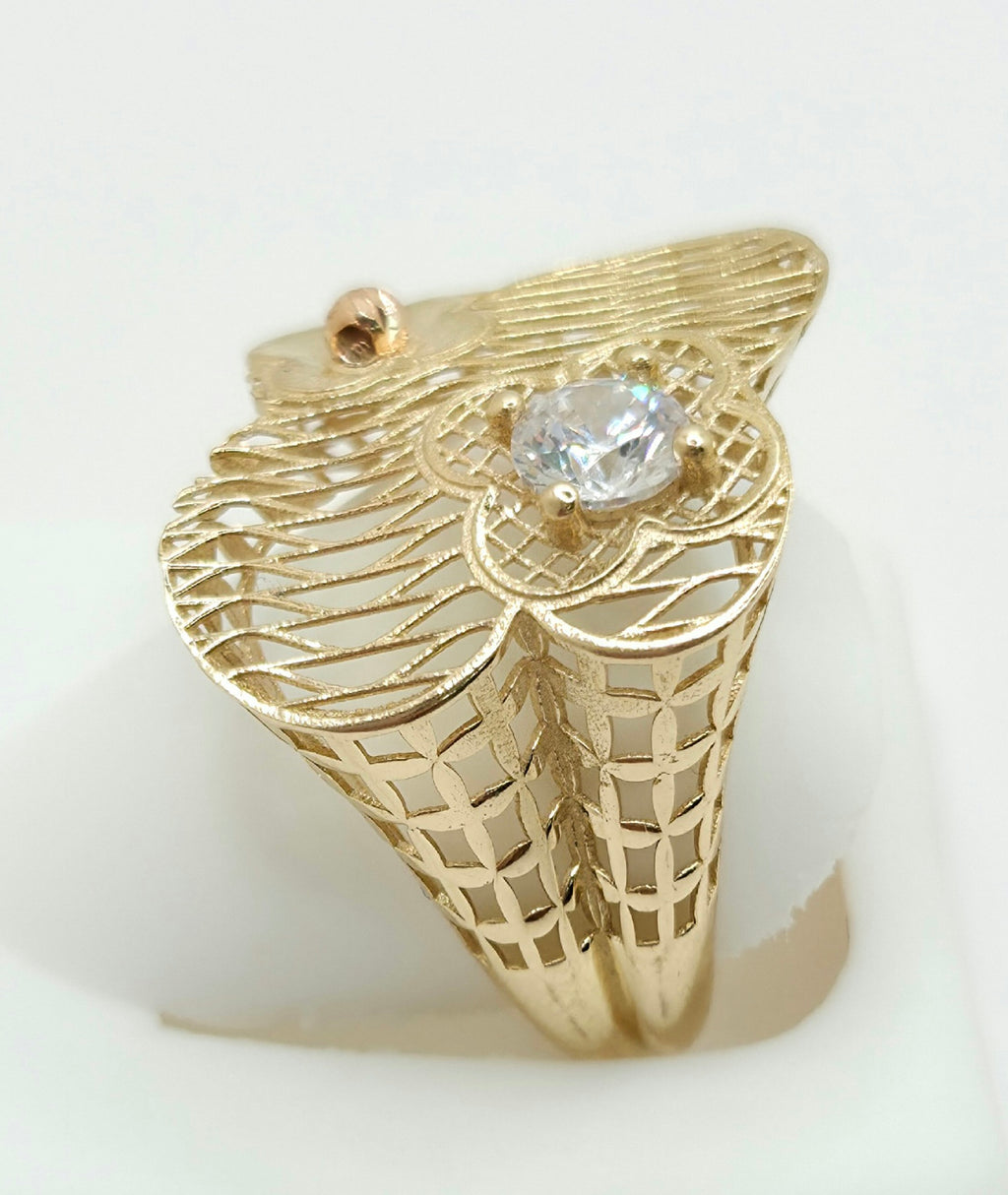 14K MODERN NET SYLE RING – 7.5 – JY Jewelry Wholesale