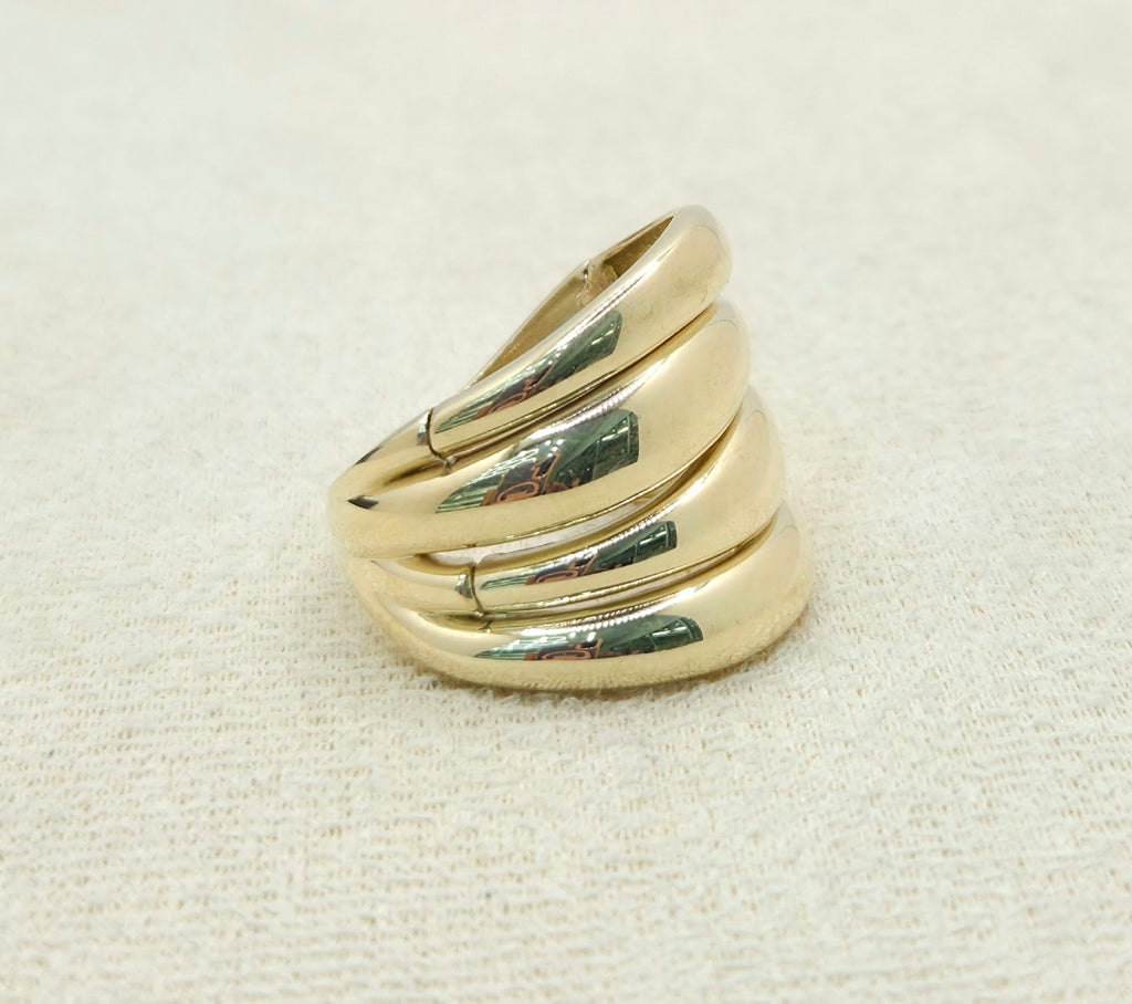 14K MODERN FOUR ROW RING – 7.5 – JY Jewelry Wholesale