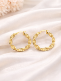 10K GREEK TWISTED HOOPS EARRINGS – 30MM – JY Jewelry Wholesale
