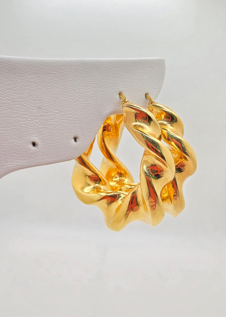14K MEDIUM SIREN HOOPS EARRINGS – JY Jewelry Wholesale