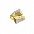10K CROSSED PUFFY BLOCK RING – 7 – JY Jewelry Wholesale