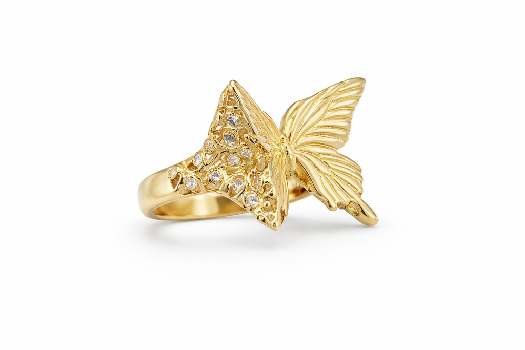 14K BIG PUFFY BUTTERFLY RING – 8 – JY Jewelry Wholesale