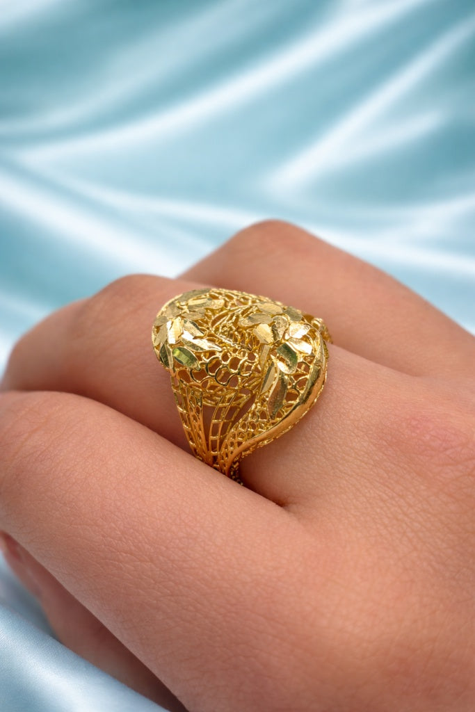 10K MODERN NET DESIGN DIAMOND CUT DETAILS WOMAN'S RING – 8 – JY Jewelry Wholesale