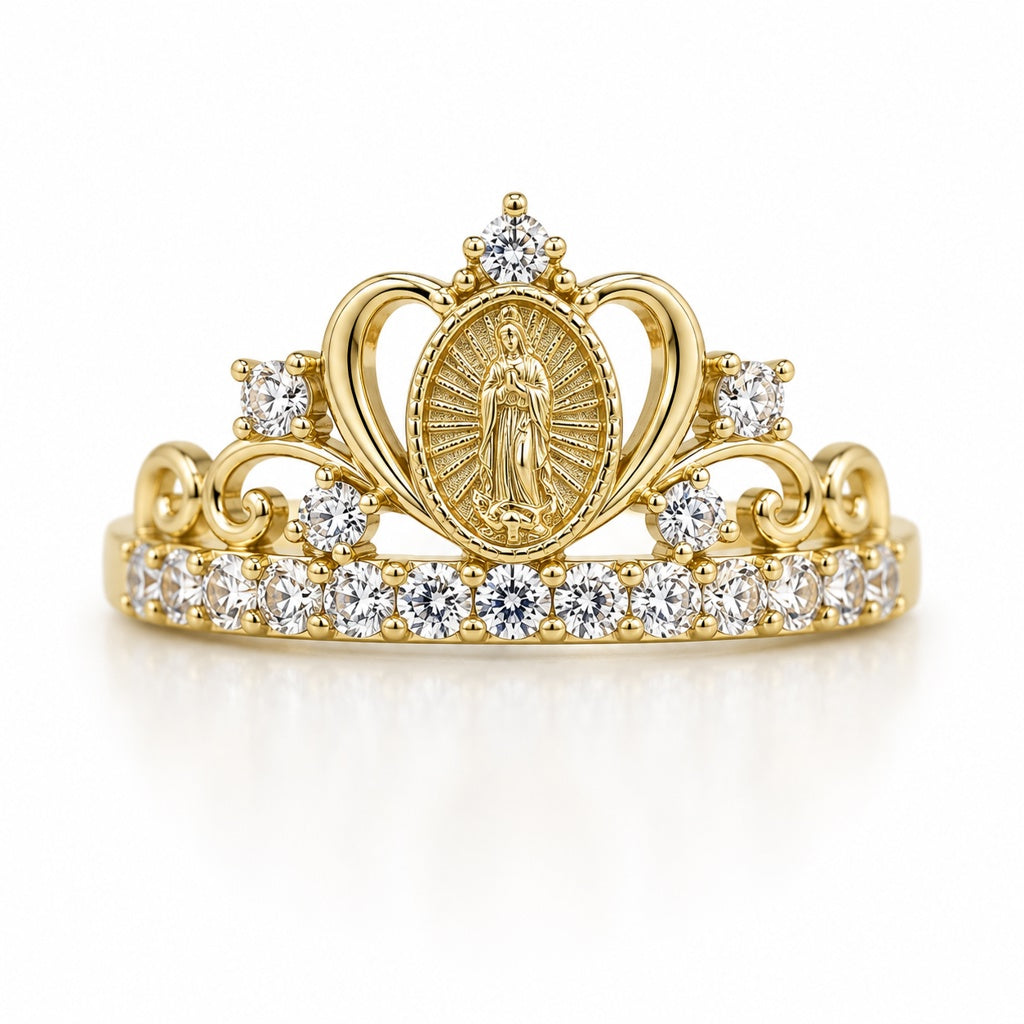 10K VIRGEN DE LA CARIDAD CROWN RING – 7.5 – JY Jewelry Wholesale