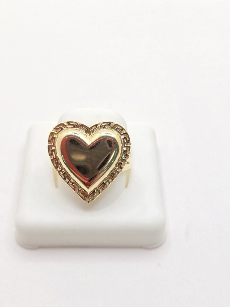 14K GREEK STYLE HEART RING – 7 – JY Jewelry Wholesale