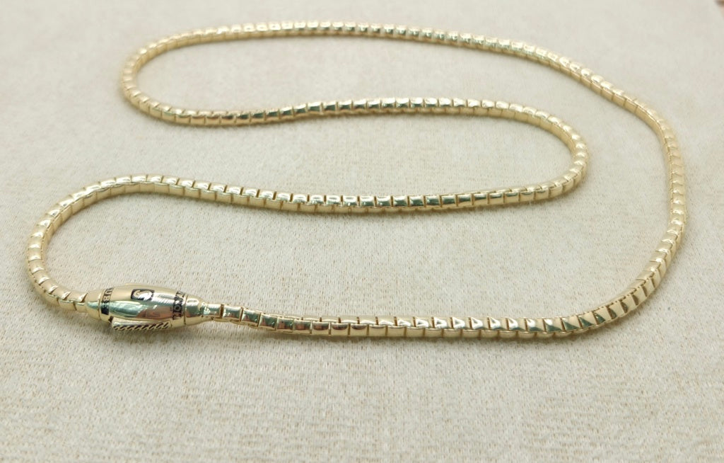 10K CERTIFIED MONACO BOX CHAIN – 3MM 20" – JY Jewelry Wholesale