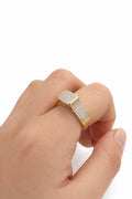 10K ELEGANT CZ SQUARE PROMISE RING – 7 – JY Jewelry Wholesale