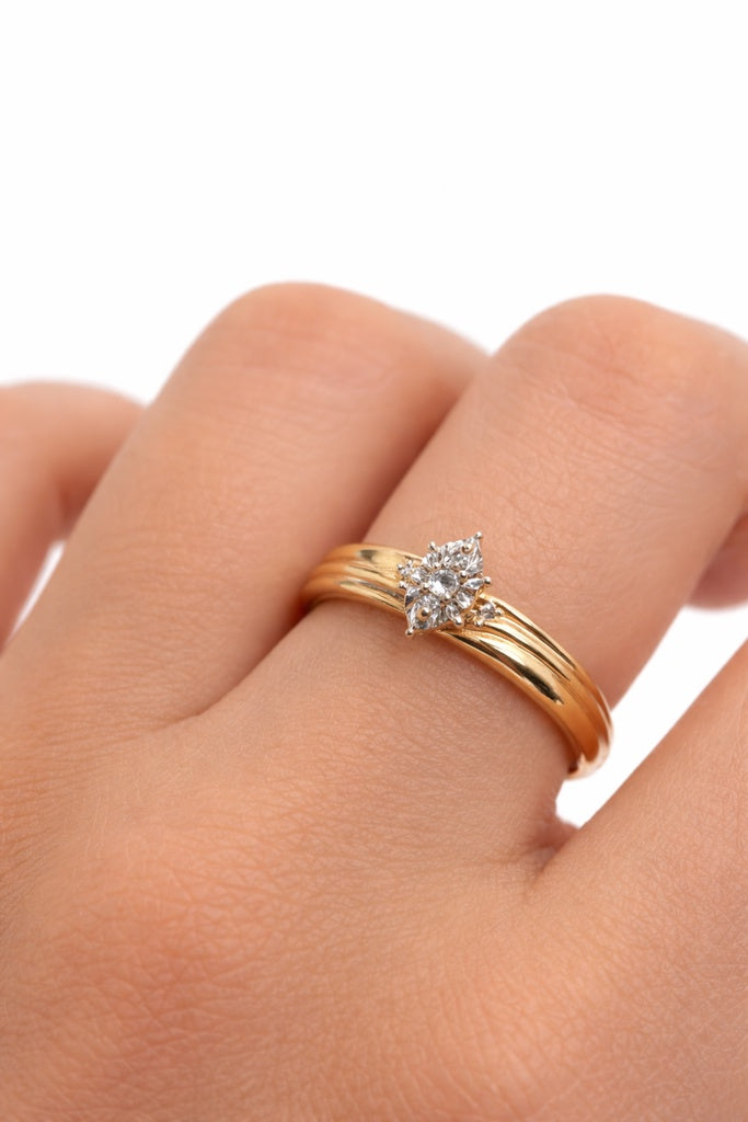 10K SMALL ALMOND SHAPE DIAMOND PROMISE RING – 7 – JY Jewelry Wholesale