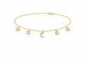 TO THE MOON AND BACK 14K CZ YG WOMAN'S BRACELET – 7" – JY Jewelry Wholesale