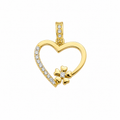 10K CZ HEART SILHOUETTE PENDANT WITH SMALL FLOWER DETAIL – JY Jewelry Wholesale
