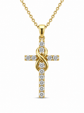 14K SMALL INFINITY ON CROSS PENDANT – SMALL – JY Jewelry Wholesale
