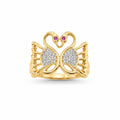 14K DELICATE TWO SWAN WOMAN'S RING – 7 – JY Jewelry Wholesale