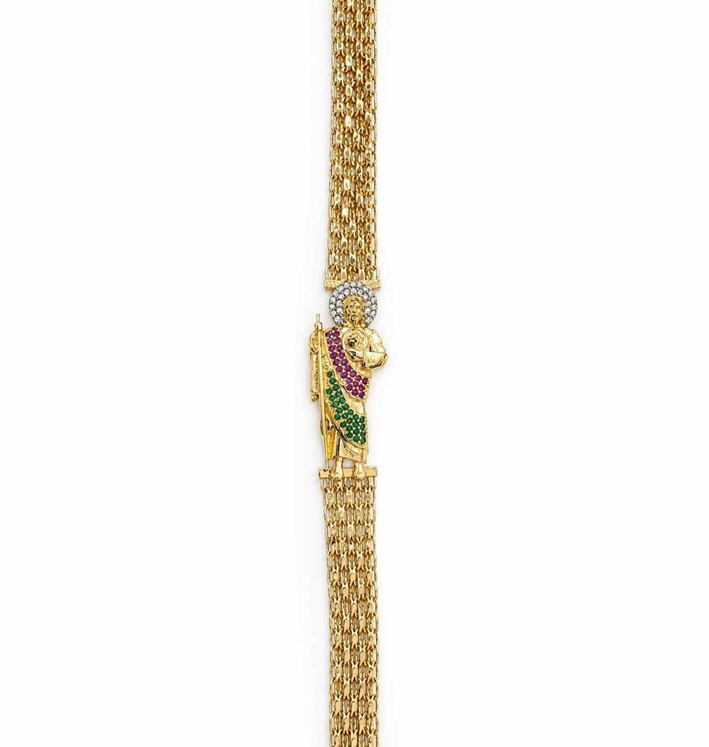 10K BISMARK SAN JUDAS BRACELET – 7" – JY Jewelry Wholesale