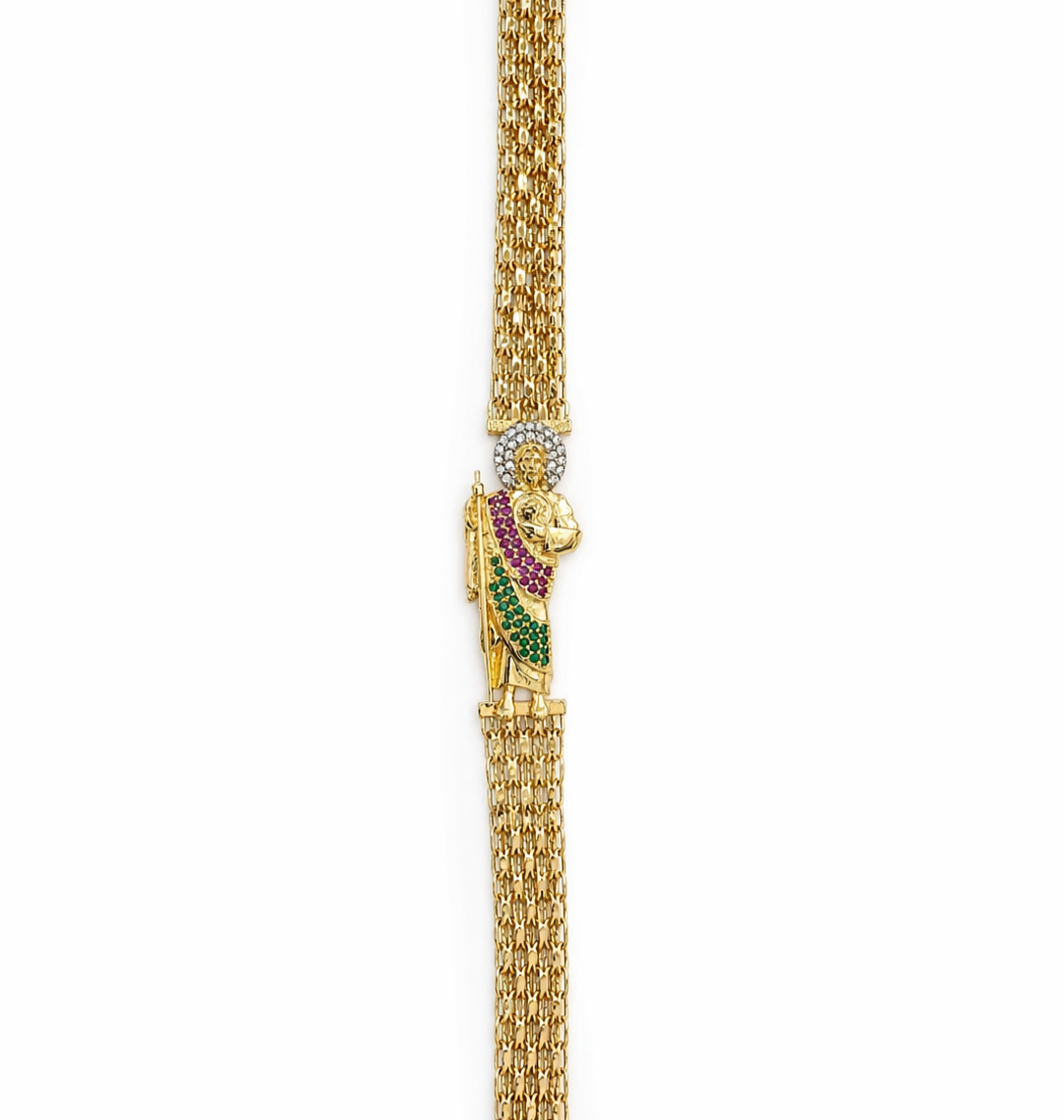 10K BISMARK SAN JUDAS BRACELET – 7" – JY Jewelry Wholesale