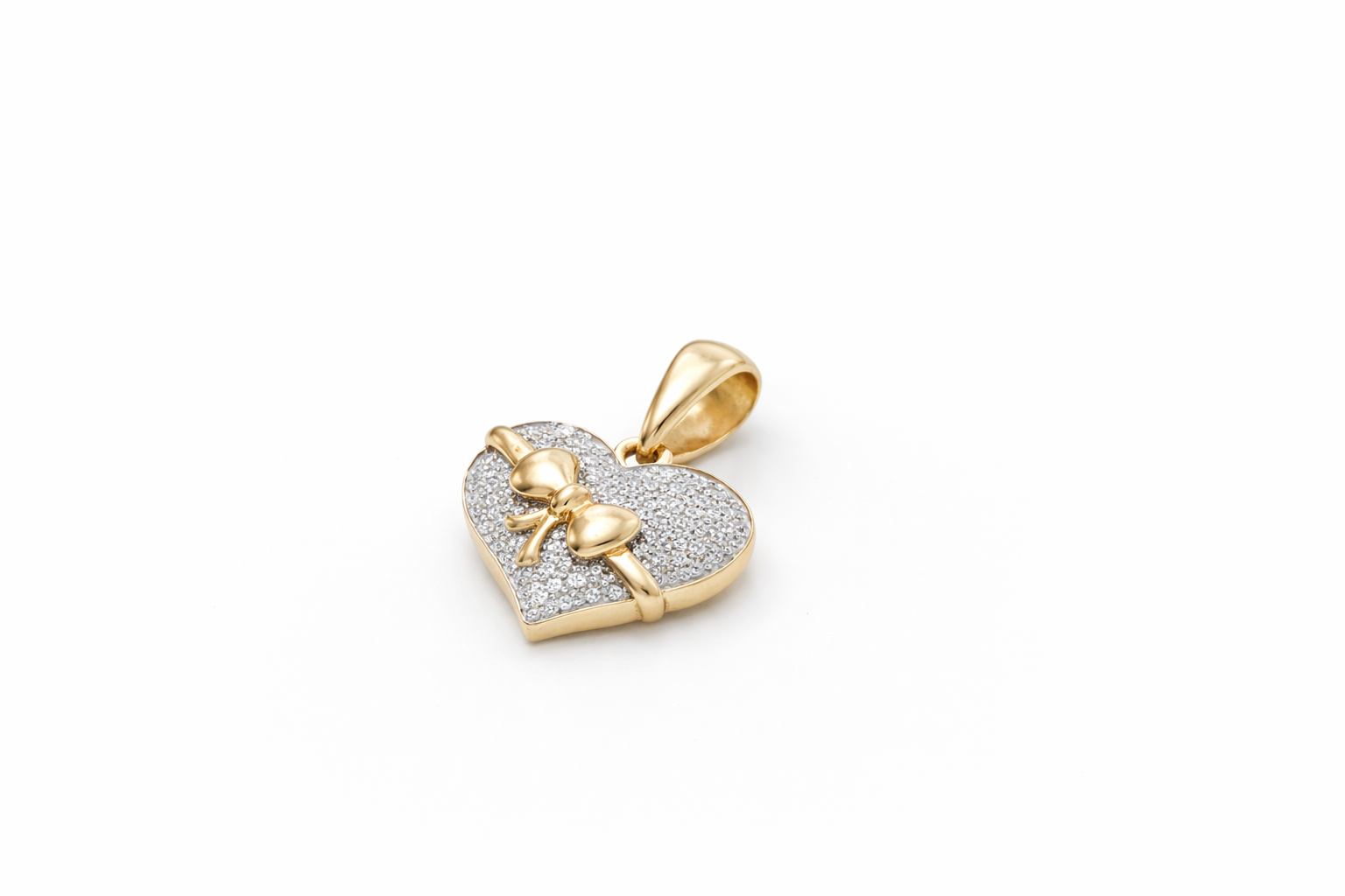 10K SMALL DIAMOND HEART PENDANT SMALL – JY Jewelry Wholesale