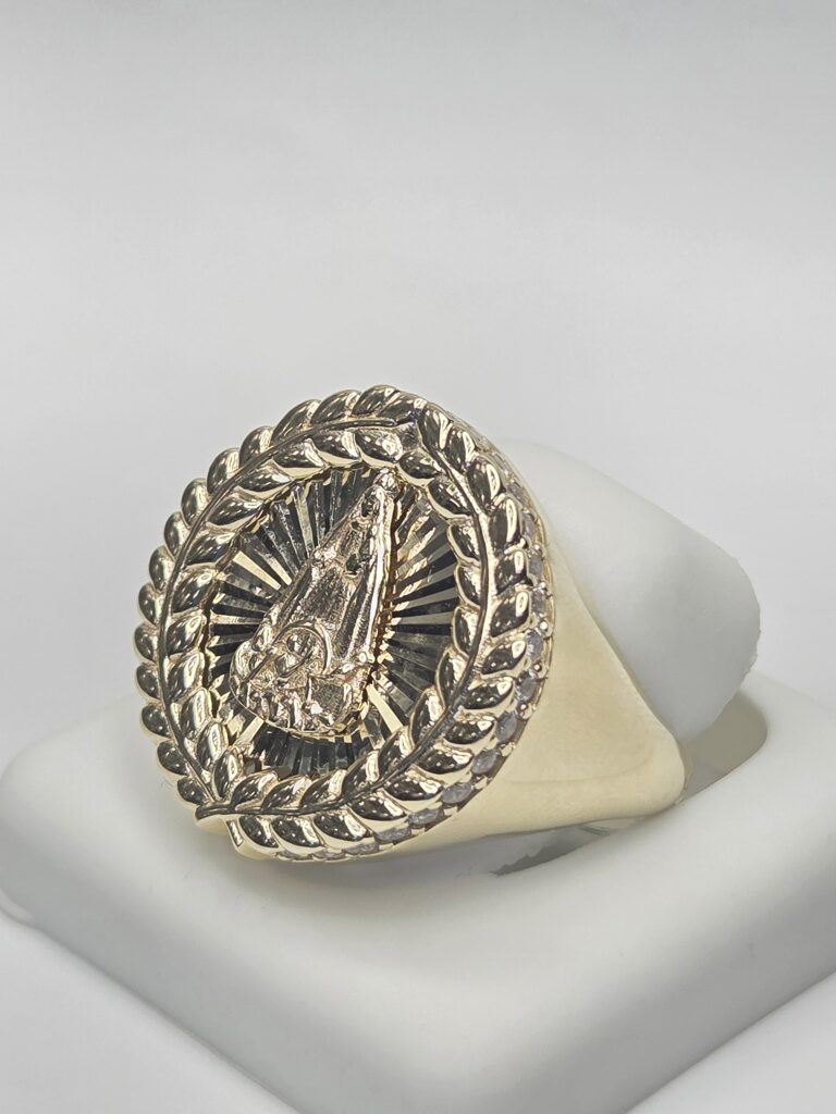 10K LEAVES FRAME CARIDAD MAN'S RING – 10 – JY Jewelry Wholesale