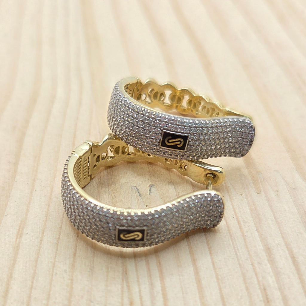 10K CZ LARGE CERTIFIED MONACO HOOPS EARRINGS – JY Jewelry Wholesale