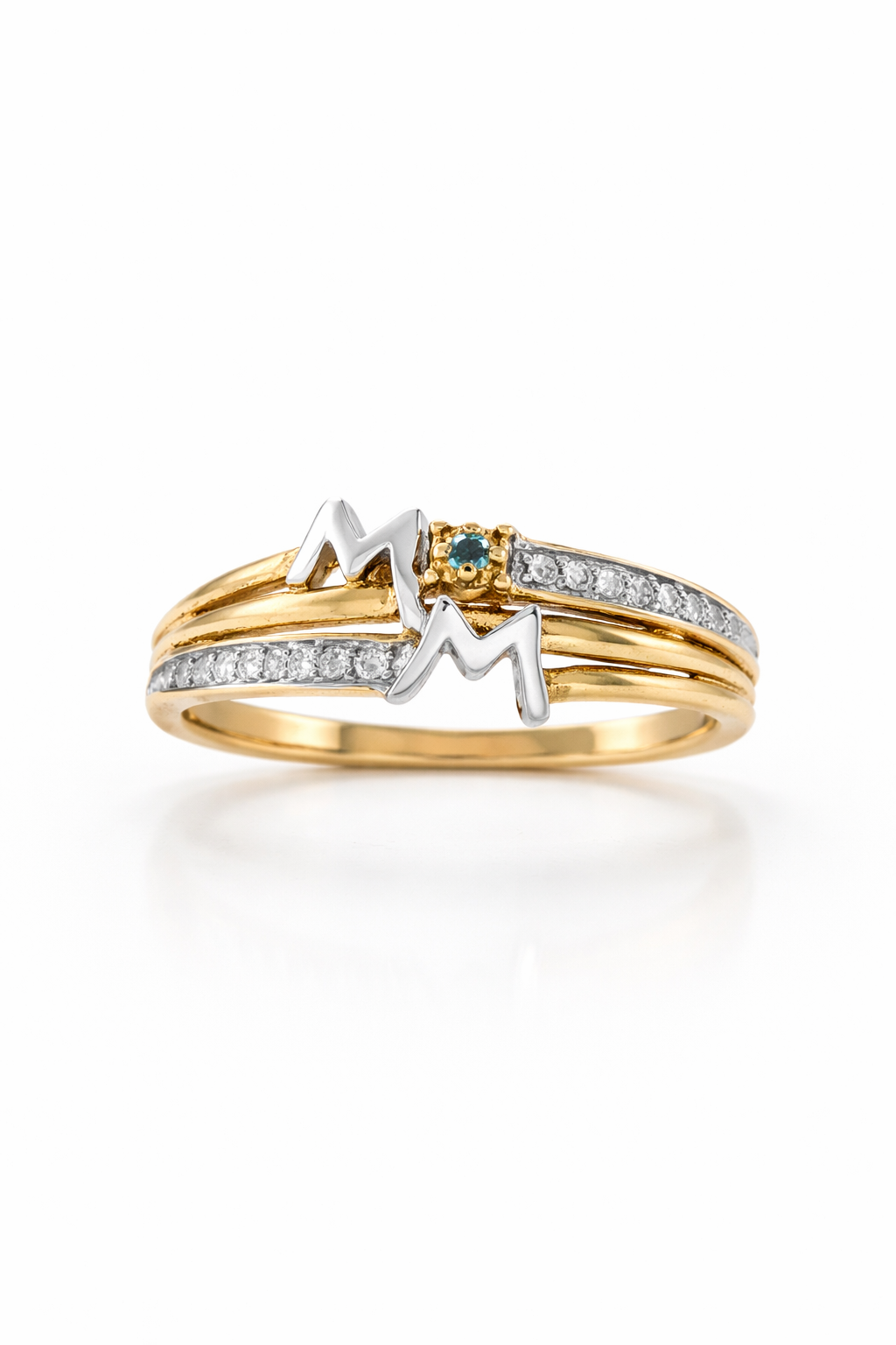 10K DELICATE "M" AND "M" DIAMOND DETAIL RING – 7 – JY Jewelry Wholesale