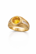 14K ELEGANT ROUND YELLOW STONE RING – 8 – JY Jewelry Wholesale