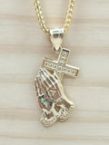 10K MEDIUM CROSS AND HAND PENDANT – JY Jewelry Wholesale