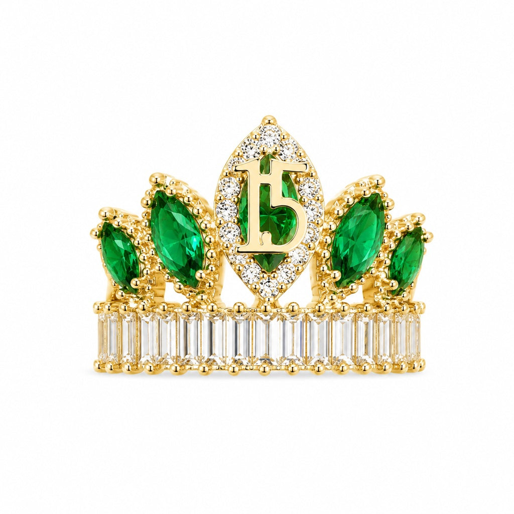 10K 15ANERA GREEN CROWN RING – 7 – JY Jewelry Wholesale