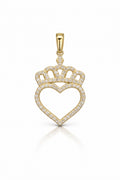 14K CZ CROWN HEART SILHOUETTE PENDANT – JY Jewelry Wholesale