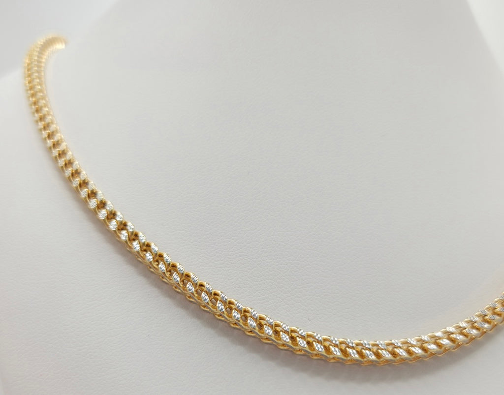 10K TWO TONE HOLLOW FRANCO – 3MM 26" – JY Jewelry Wholesale