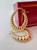 14K MEDIUM SHELL DESING HOOPS EARRINGS – JY Jewelry Wholesale