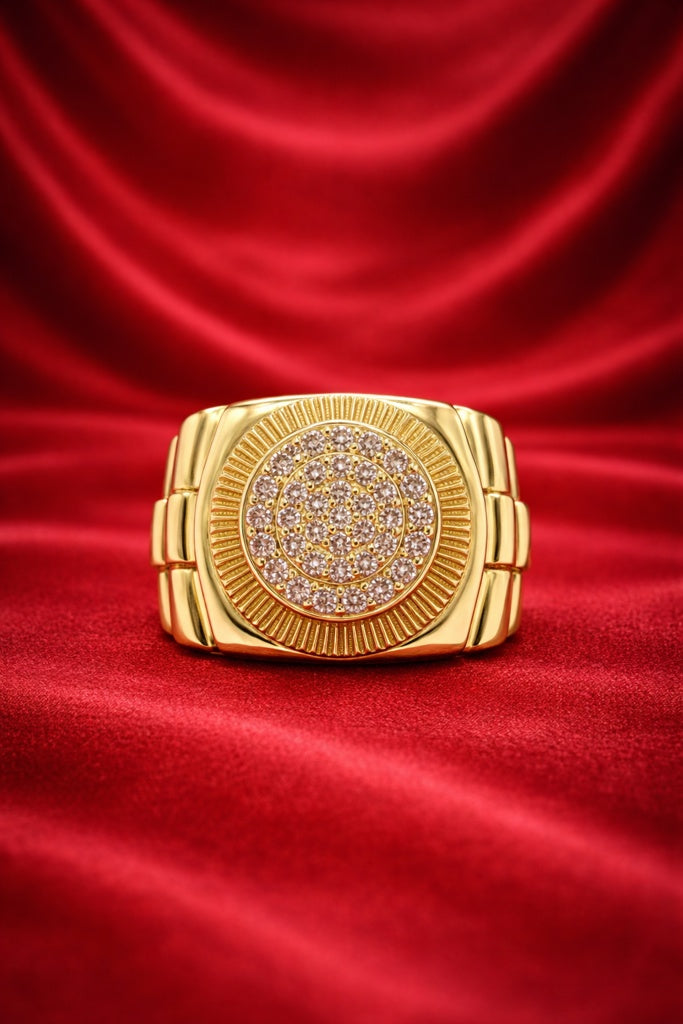 10K ELEGANT ROUND CZ DETAIL MAN'S RING – 11.5-12 – JY Jewelry Wholesale