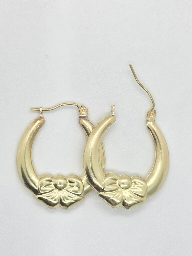 10K COQUETTE HOOP EARRINGS MEDIUM – JY Jewelry Wholesale