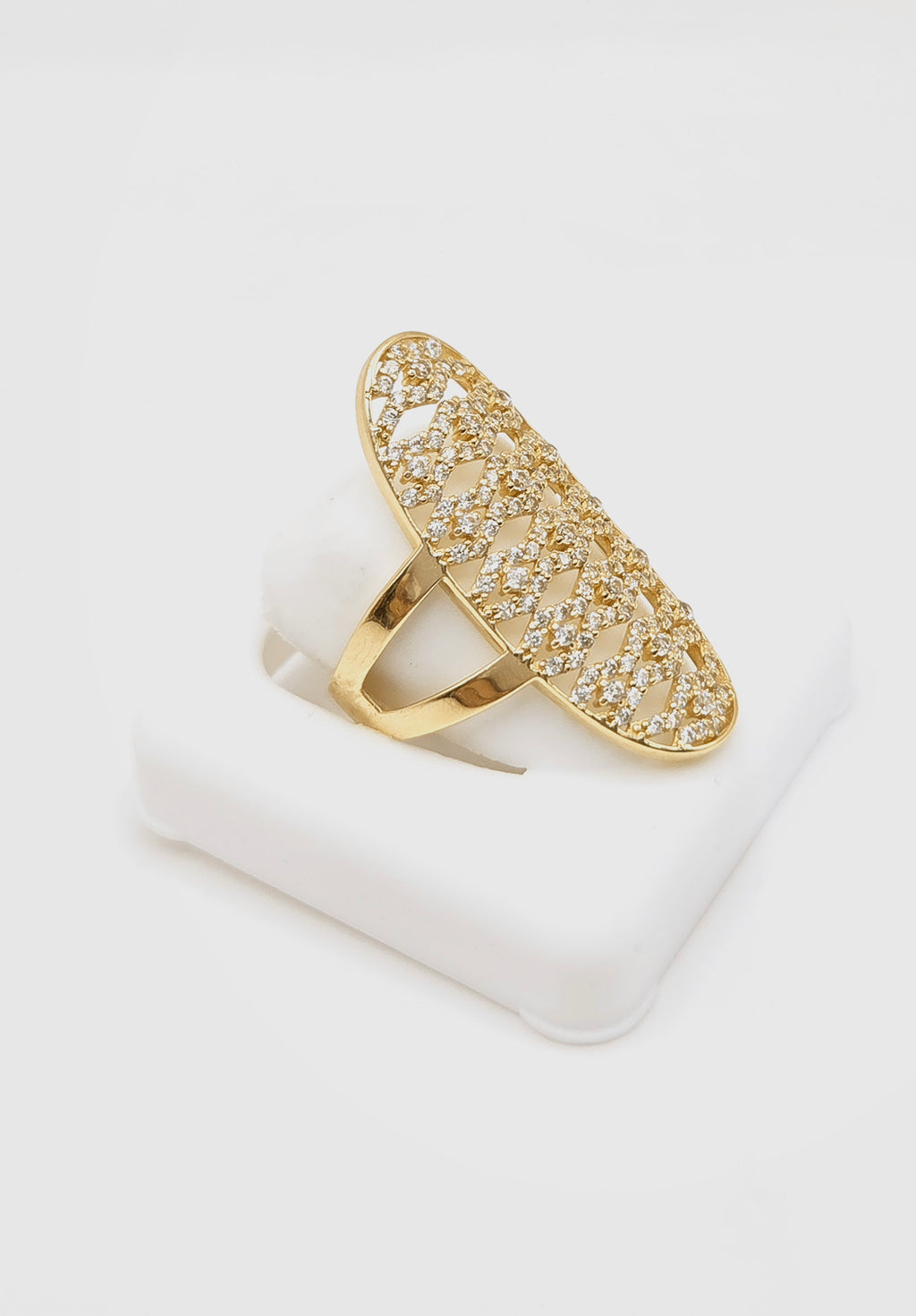 14K MODERN CZ DETAIL RING – 8 – JY Jewelry Wholesale
