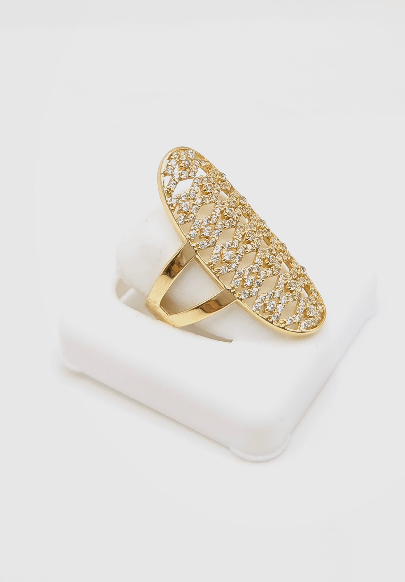 14K MODERN CZ DETAIL RING – 8 – JY Jewelry Wholesale