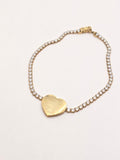 10K TENNIS BRACELET WITH PLAIN HEART – 7" – JY Jewelry Wholesale