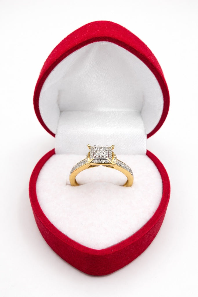10K SQUARE ELEGANT DIAMOND PROMISE RING – 7/0.26CT – JY Jewelry Wholesale