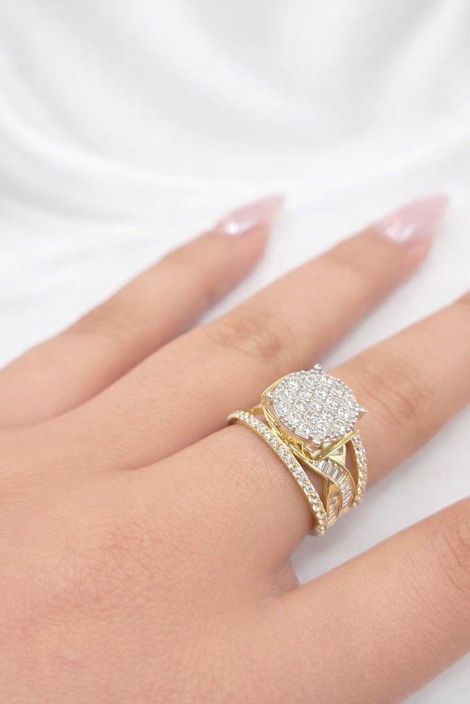 10K LARGE ELEGANT CZ ROUND PROMISE RING – 9 – JY Jewelry Wholesale
