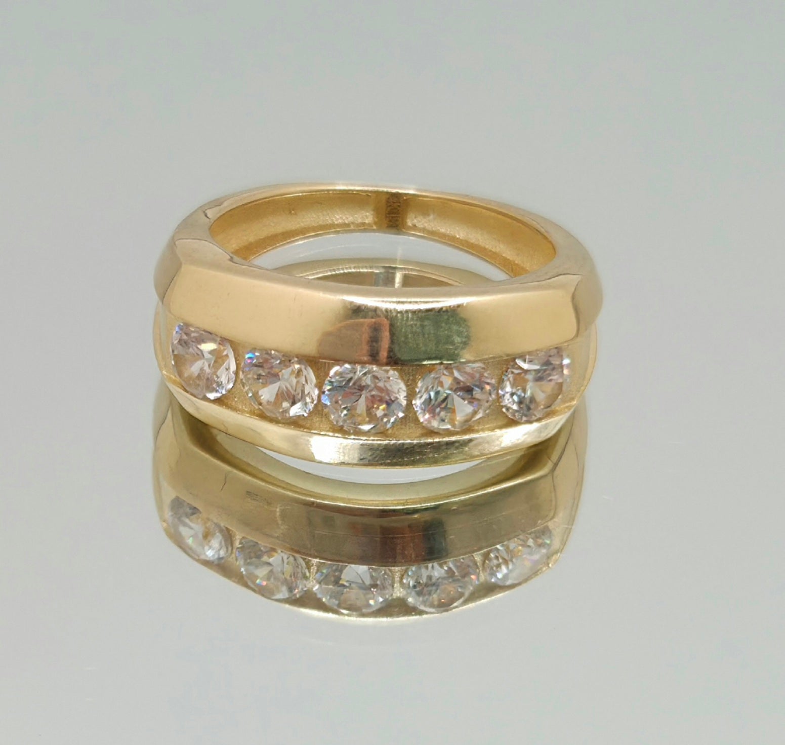 14K CZ WEDDING BAND MEN'S RING – 7 – JY Jewelry Wholesale
