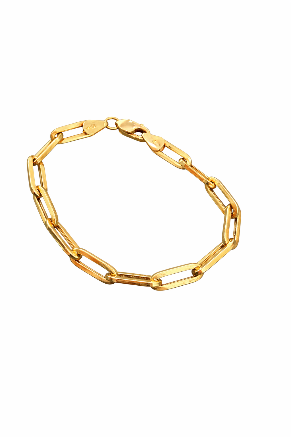 10K PAPER CLIP BRACELET – 7.5" .5MM – JY Jewelry Wholesale