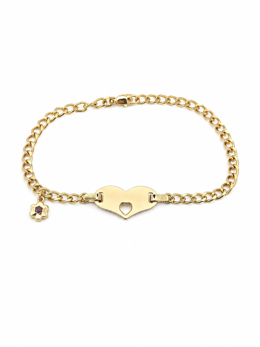 10K HEART BRACELET – 7" – JY Jewelry Wholesale