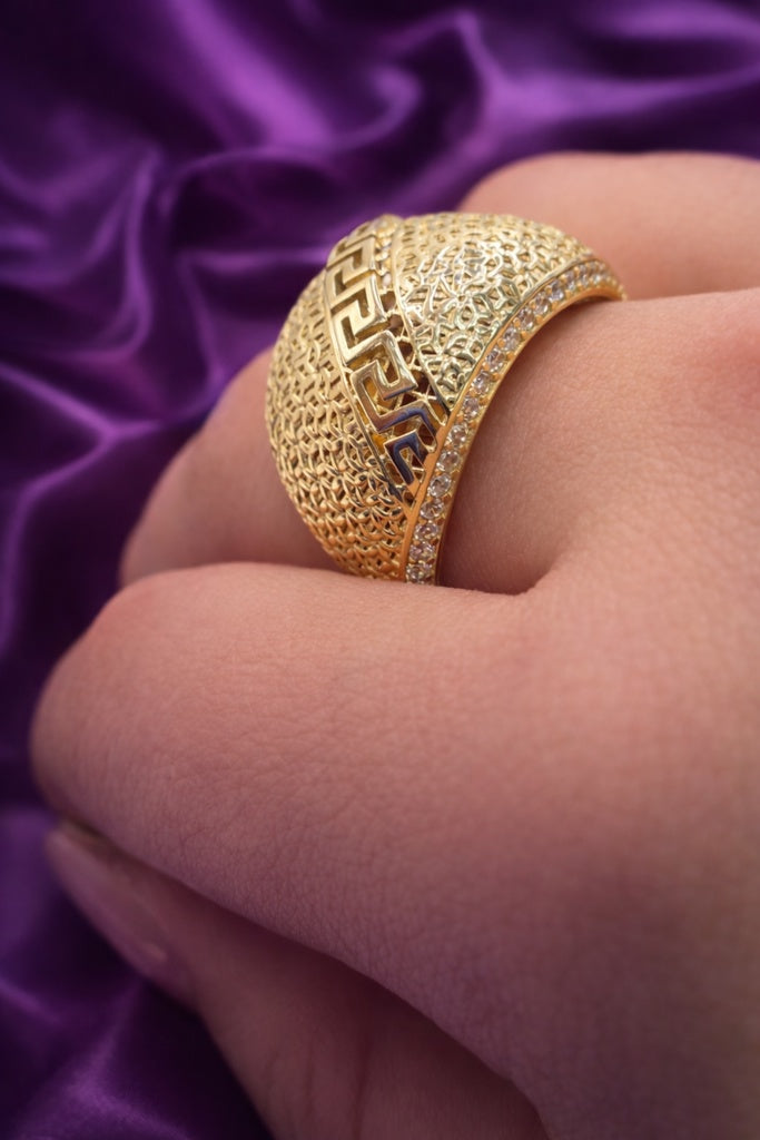 10K MODERN GREEK STYLE RING – 9-10 – JY Jewelry Wholesale