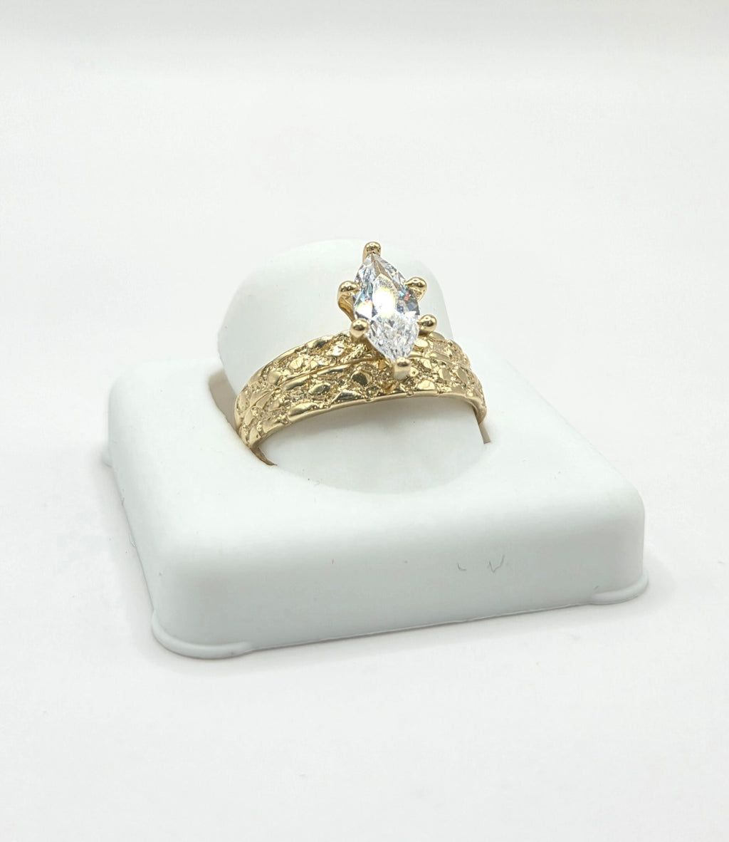 10K NUGGETS DESIGN ENGAGEMENT WOMAN'S RING – 7-7.5 – JY Jewelry Wholesale