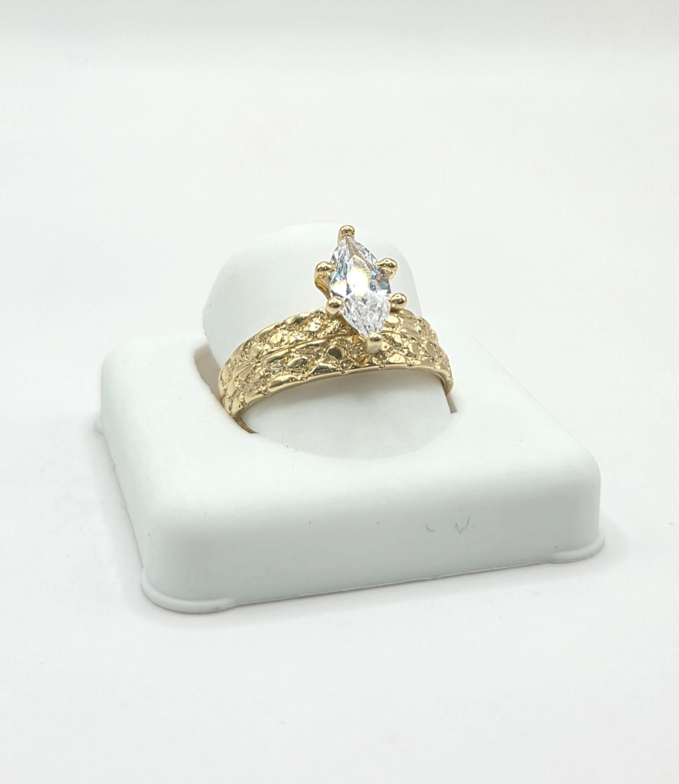 10K NUGGETS DESIGN ENGAGEMENT WOMAN'S RING – 7-7.5 – JY Jewelry Wholesale