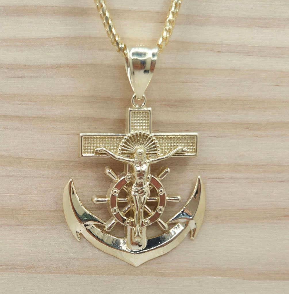 10K LARGE ANCHOR JESUS PENDANT – JY Jewelry Wholesale