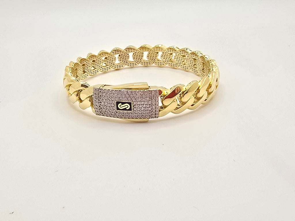 10K CERTIFIED MONACO BANGLE CZ CLOSURE – 13.5MM – JY Jewelry Wholesale