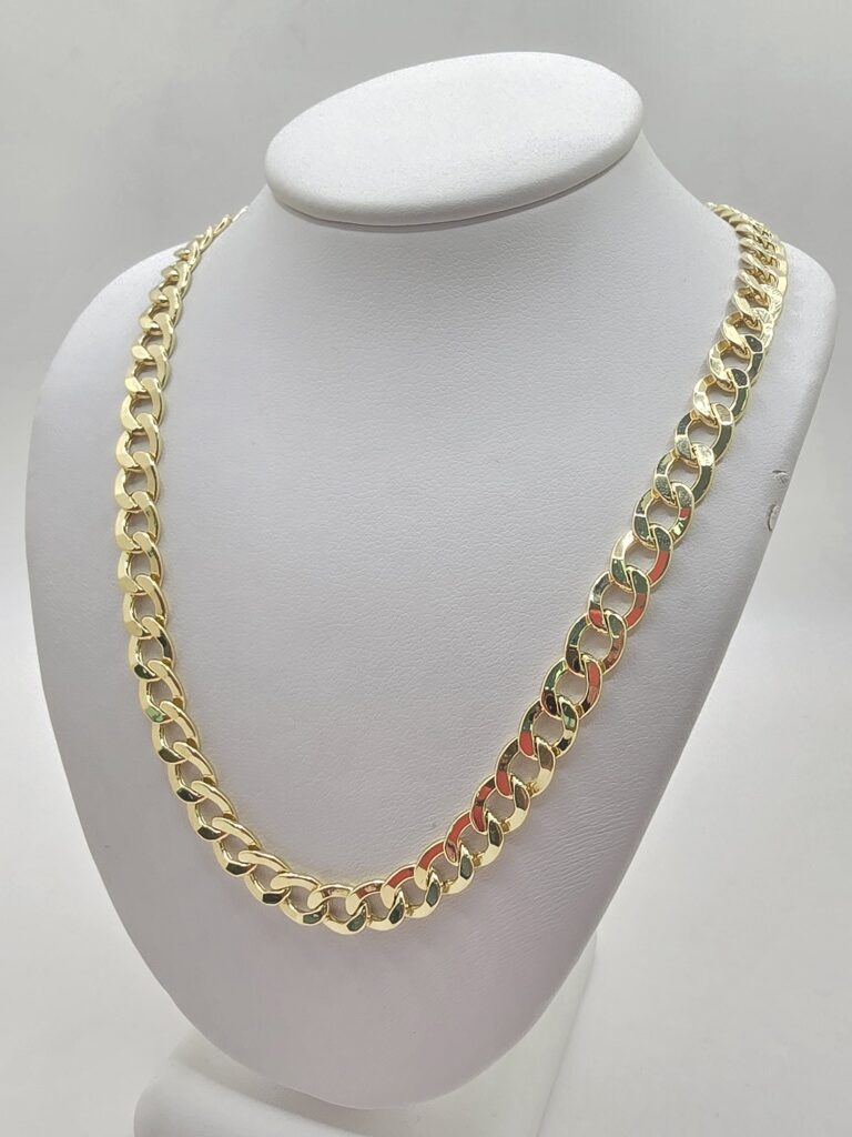 10K HOLLOW CUBAN CURB FLAT CHAIN – 20" 6.5MM – JY Jewelry Wholesale