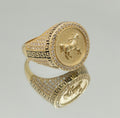 14K CZ HORSE GREEK DETAIL RING – 11 – JY Jewelry Wholesale