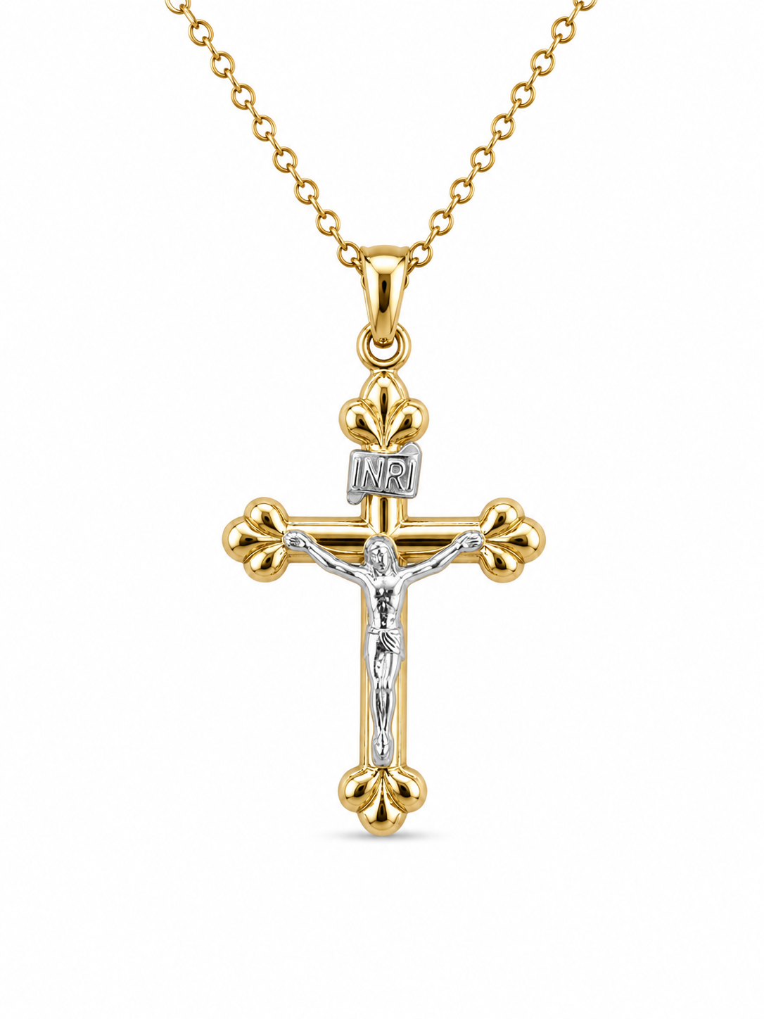14K SMALL CROSS CHRIST PENDANT – JY Jewelry Wholesale