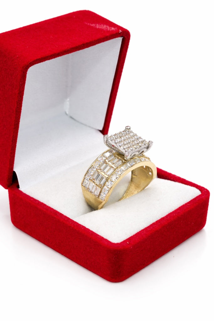 10K ELEGANT CZ & BAGUETTE PROMISE RING – 8 & 9 – JY Jewelry Wholesale