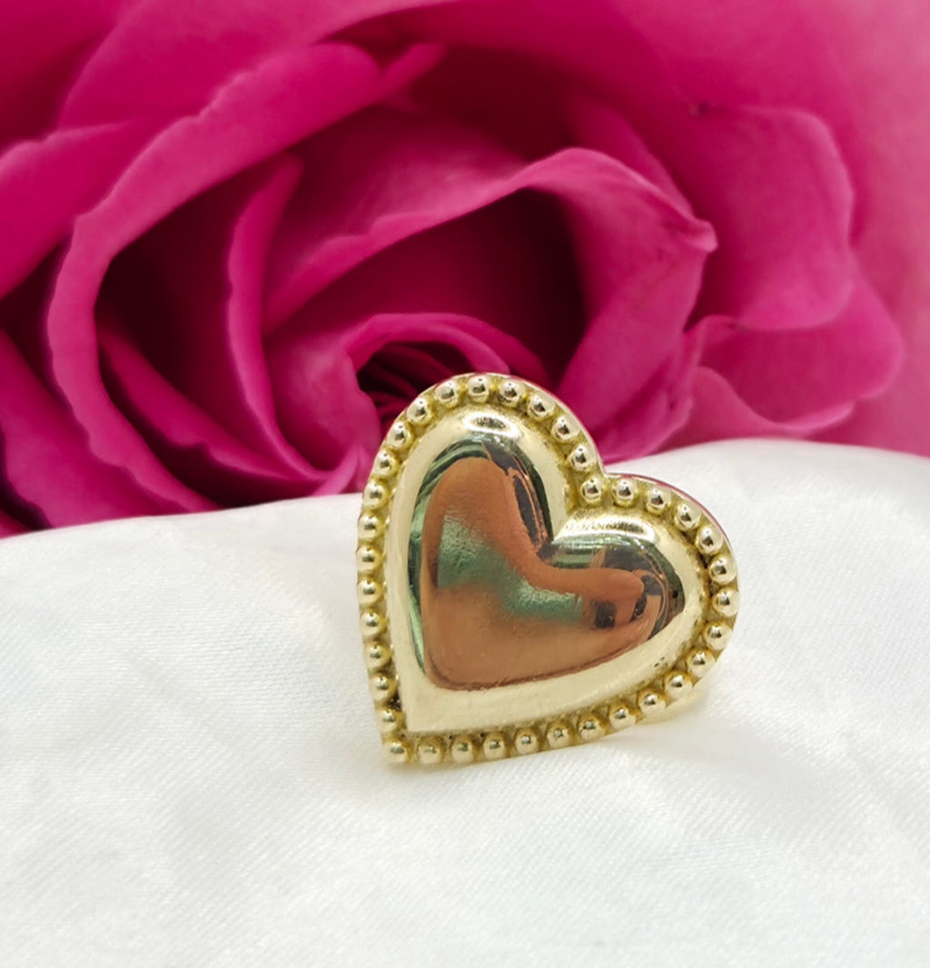 10K BIG VINTAGE HEART RING – 7.5 – JY Jewelry Wholesale
